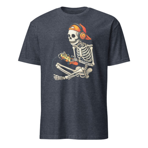 Halloween Skeleton Gamer Video Gaming Boys Men Kids Tees T-Shirt - Image 5
