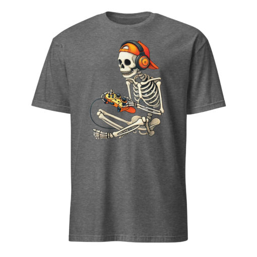 Halloween Skeleton Gamer Video Gaming Boys Men Kids Tees T-Shirt - Image 7
