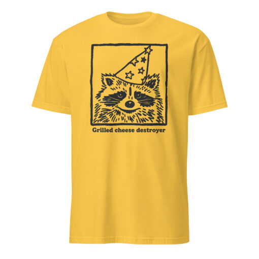 Grilled Cheese Destroyer Raccoon – Funny Party Animal Graphic Tee | Cuccico - Image 2