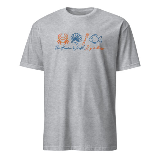 The Human World Is a Mess Sebastian crab shirt in sport grey color