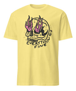 Everything is Fine Shirt – Retro Grunge Skull Tee | Skeleton Festival Shirt Cuccico