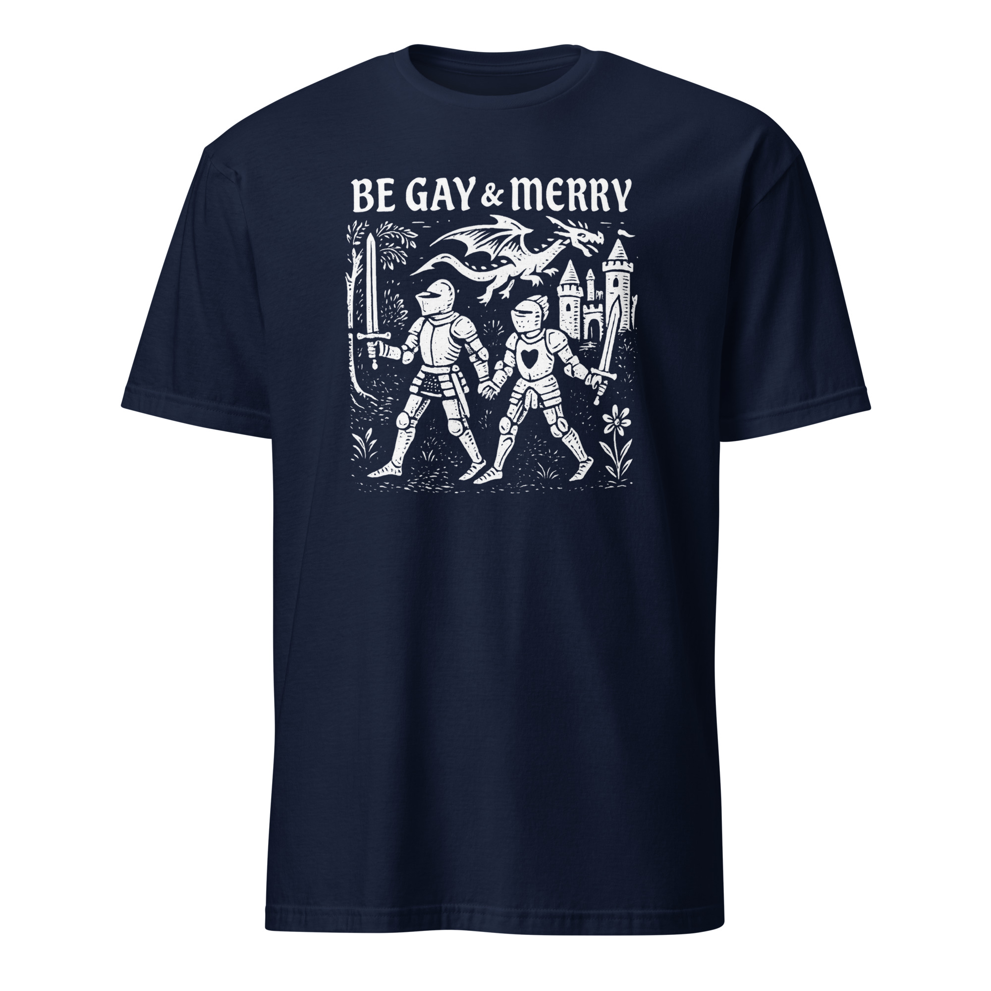 Be Gay & Merry Medieval Fantasy LGBTQ Tee | Castle Dragon Pride – Cuccico 2 Be Gay & Merry Medieval Fantasy LGBTQ Tee | Castle Dragon Pride – Cuccico - Image 2