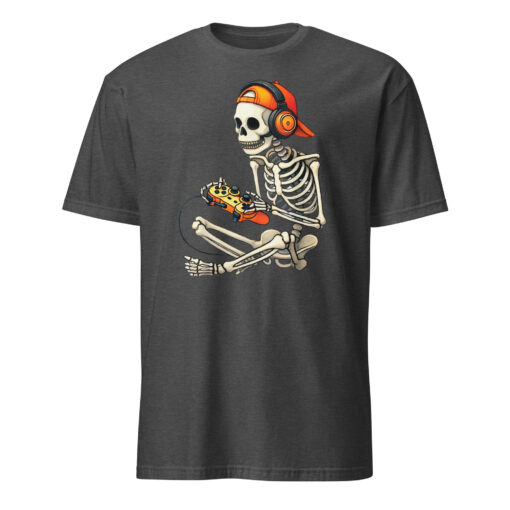 Halloween Skeleton Gamer Video Gaming Boys Men Kids Tees T-Shirt - Image 6