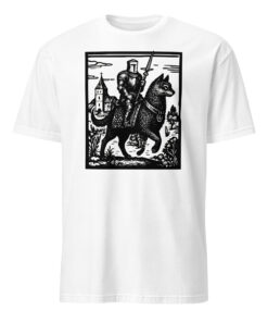 Knight Cat Rider Vintage T-Shirt – Retro 90s Medieval Cat Tee | Grimdark Fairycore – Cuccico