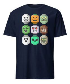 Alternative view of Halloween Building Brick Head Pumpkin Ghost Zombie Boys T-Shirt