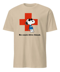 Be Cool Give Blood Snoopy Shirt – Snoopy Joe Cool Red Cross Tee | Peanuts Blood Donation T-Shirt Cuccico