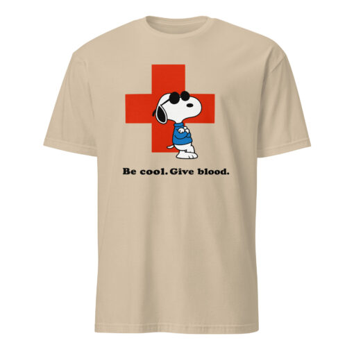 Be Cool Give Blood Snoopy Shirt – Snoopy Joe Cool Red Cross Tee | Peanuts Blood Donation T-Shirt Cuccico
