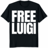 Free Luigi Mangione Shirt in black – viral meme t-shirt made of 100% ring-spun cotton with reinforced stitching.