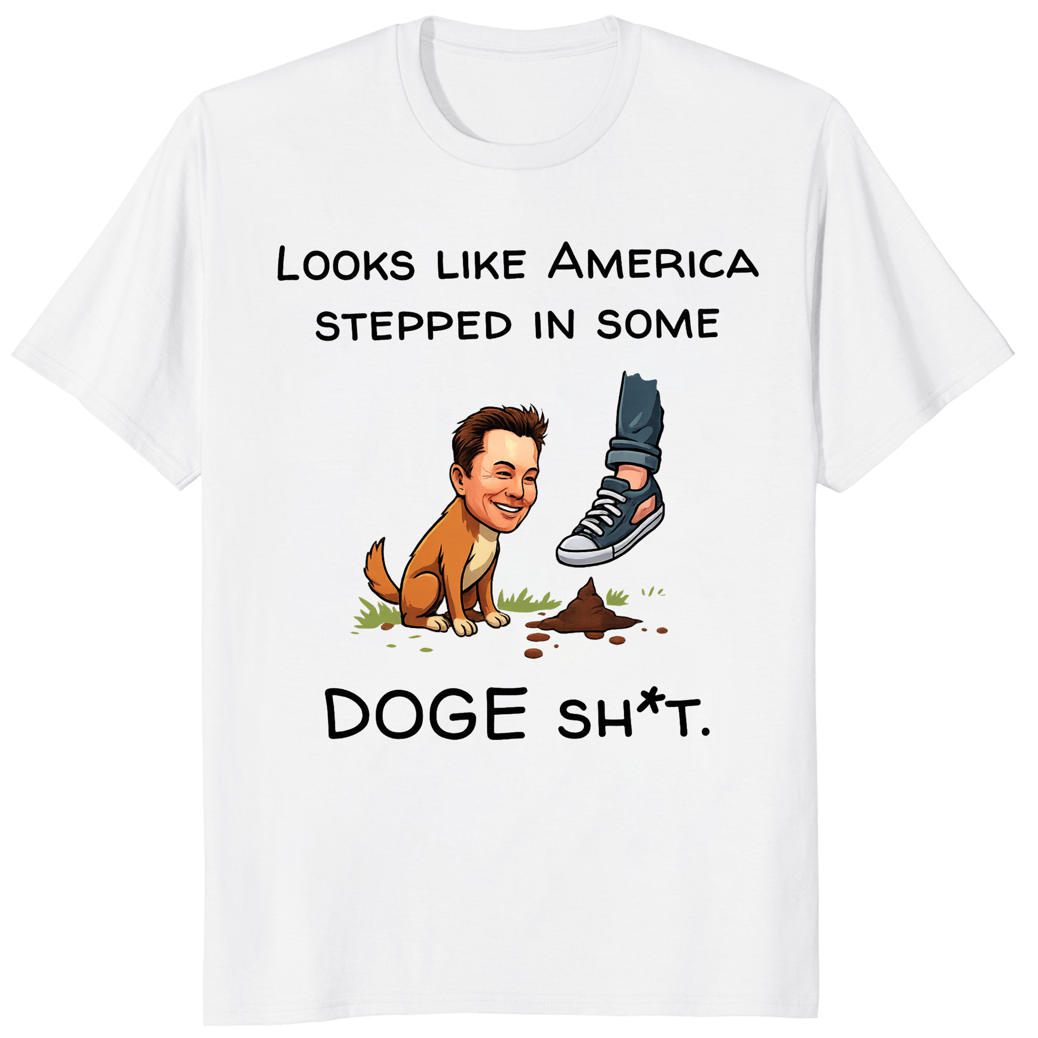 Looks Like America Stepped In Some DOGE Shit Shirt 1 Looks Like America Stepped In Some DOGE Shit Shirt – viral meme & crypto streetwear tee