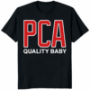 PCA Quality Baby Shirt with varsity red block lettering inspired by Pete Crow-Armstrong
