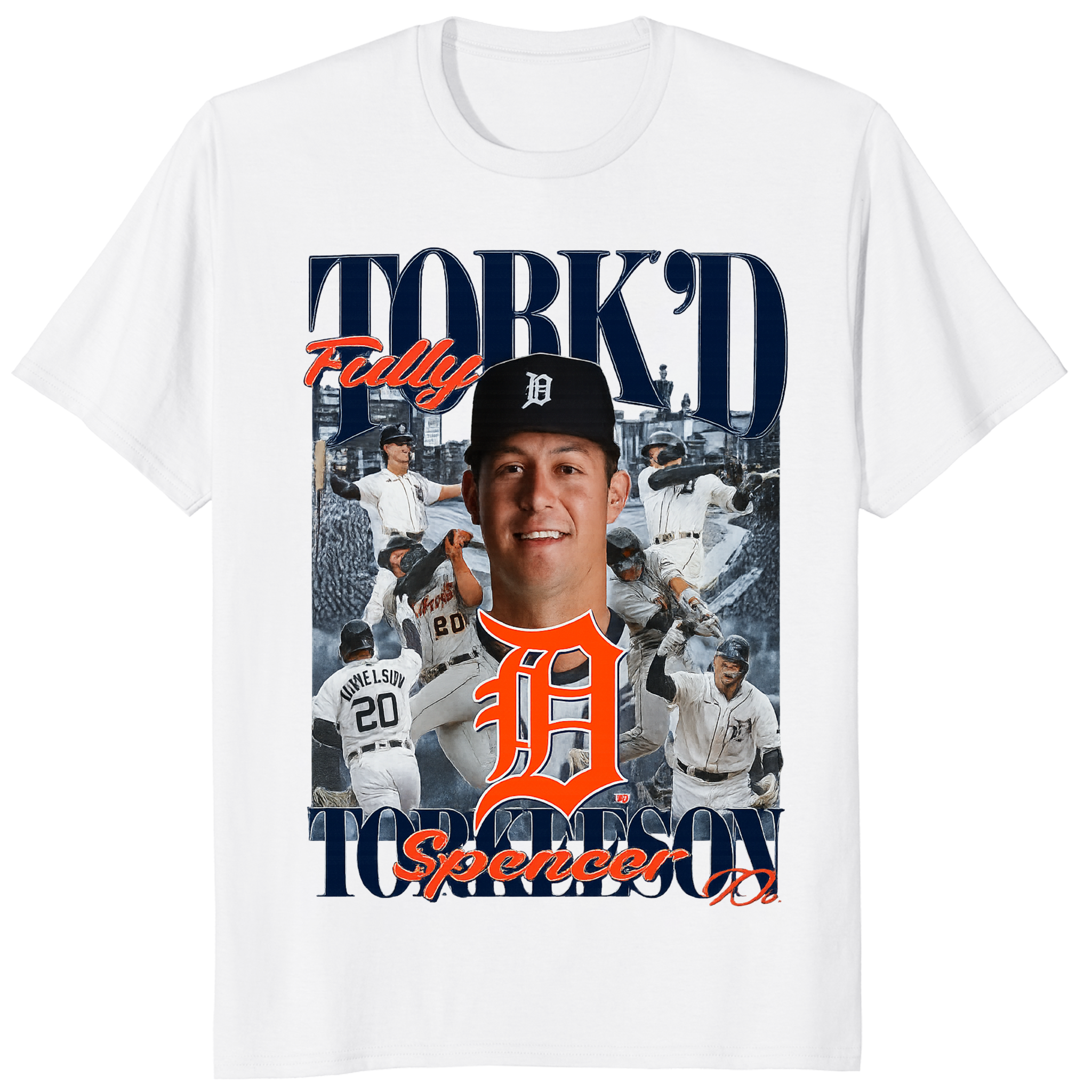 Spencer Torkelson Detroit Tigers Fully Torkd Shirt 1 Spencer Torkelson Detroit Tigers Fully Torkd Shirt in navy with bold slogan design