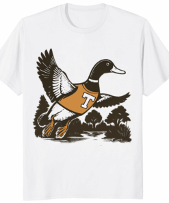 Tennessee Duck Logo 2025 Shirt in white mockup – retro college fan apparel