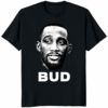 Terence Crawford Bud Big Face T-Shirt mockup showing bold oversized portrait design on premium cotton tee