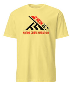 2018 Marine Corps Marathon Shirt in cornsilk color