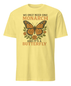 Monarch Butterfly Political Nature Shirt in Cornsilk yellow cotton