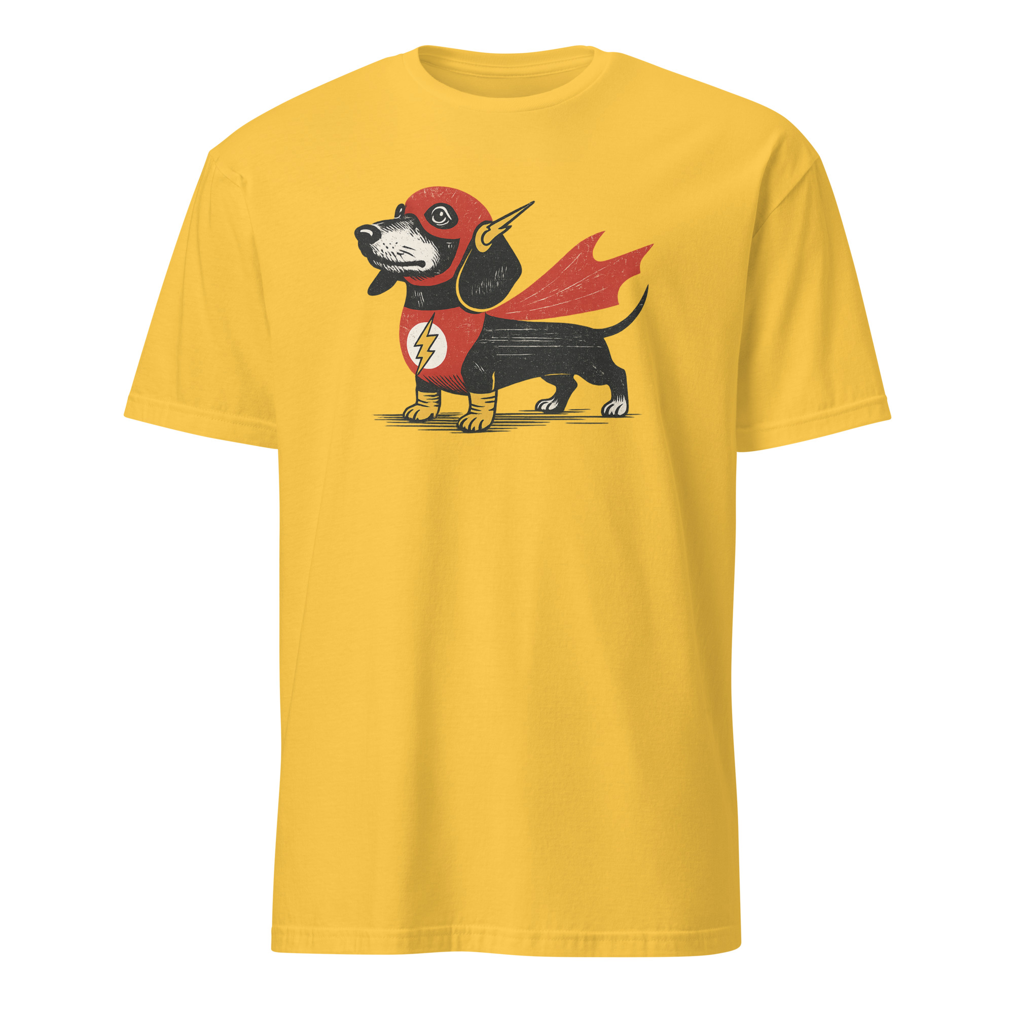 Dachshund Wiener Dog Superhero Shirt 2 Dachshund wiener dog superhero shirt on daisy yellow background