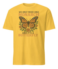 Monarch Butterfly Political Nature Shirt in Daisy yellow cotton