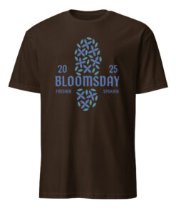 Bloomsday 2025 Finisher Spokane Shirt 15 Bloomsday 2025 Finisher Spokane Shirt in dark chocolate color for the 50th anniversary Lilac Bloomsday Run