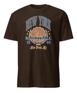 New York Knicks Basketball EST 1946 Shirt 8 New York Knicks Basketball EST 1946 shirt in dark chocolate brown color