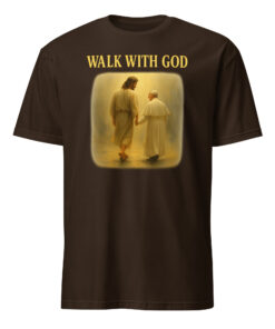Pope Francis Walk With GOD Shirt 7 Pope Francis Walk With GOD Shirt in dark chocolate with cross and tribute design