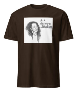 Assata Shakur shirt 8 Dark chocolate Assata Shakur shirt with bold activist design, Pan-African colors, and slogans symbolizing Black liberation and resistance.