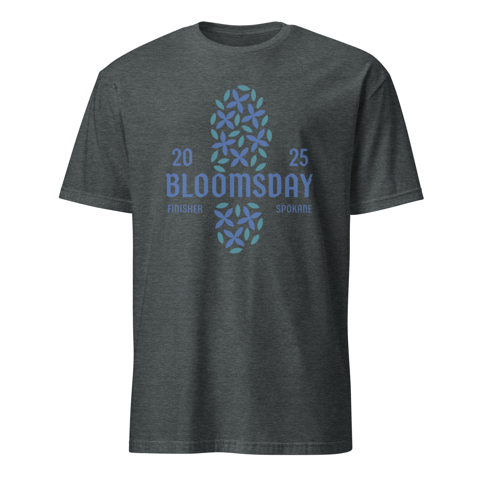Bloomsday 2025 Finisher Spokane Shirt 5 Bloomsday 2025 Finisher Spokane Shirt in dark heather color for the 50th anniversary Lilac Bloomsday Run