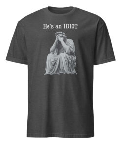 He Is An IDIOT Anti Trump Shirt 9 He Is An IDIOT Anti Trump Shirt in heather navy color