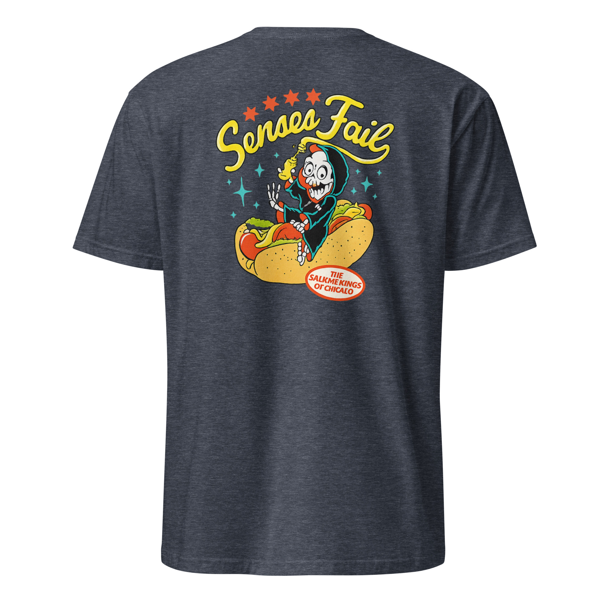 Senses Fail Chicago Shirt 10 Senses Fail Chicago Shirt heather navy back emo band merch