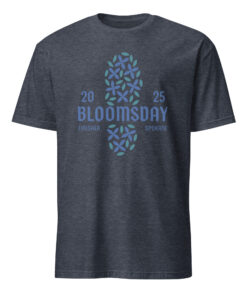 Bloomsday 2025 Finisher Spokane Shirt 17 Bloomsday 2025 Finisher Spokane Shirt in heather navy color for the 50th anniversary Lilac Bloomsday Run