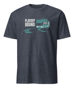 Playoff Bound Seattle 2025 Shirt in heather navy with bold Seattle playoff graphics