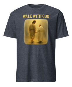 Pope Francis Walk With GOD Shirt 9 Pope Francis Walk With GOD Shirt in heather navy with cross and tribute design