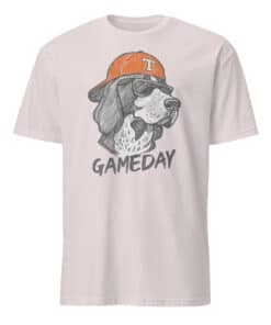 Tennessee Vols Dog Mascot Gameday Shirt in ice grey featuring Smokey the bluetick coonhound mascot design