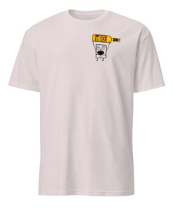 Back view of Doodlebob Malört Shirt on cornsilk color t-shirt with meme design