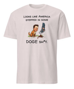 Looks Like America Stepped In Some DOGE Shit Shirt 10 Looks Like America Stepped In Some DOGE Shit Shirt in ice grey – Dogecoin meme streetwear
