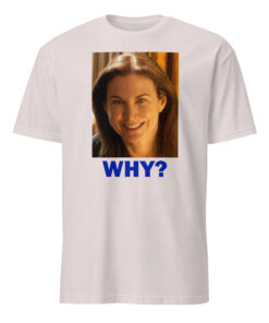 Sarah Sherman Why Shirt 9 Sarah Sherman Why Shirt ice grey pop culture moment tee