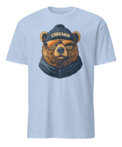 Vintage Chicago Football Crewneck Shirt in light blue with retro Chicago Bears design