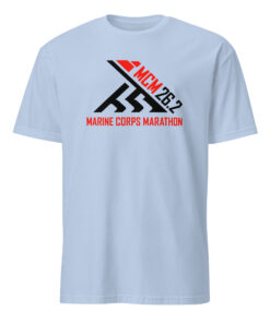 2018 Marine Corps Marathon Shirt in light blue color
