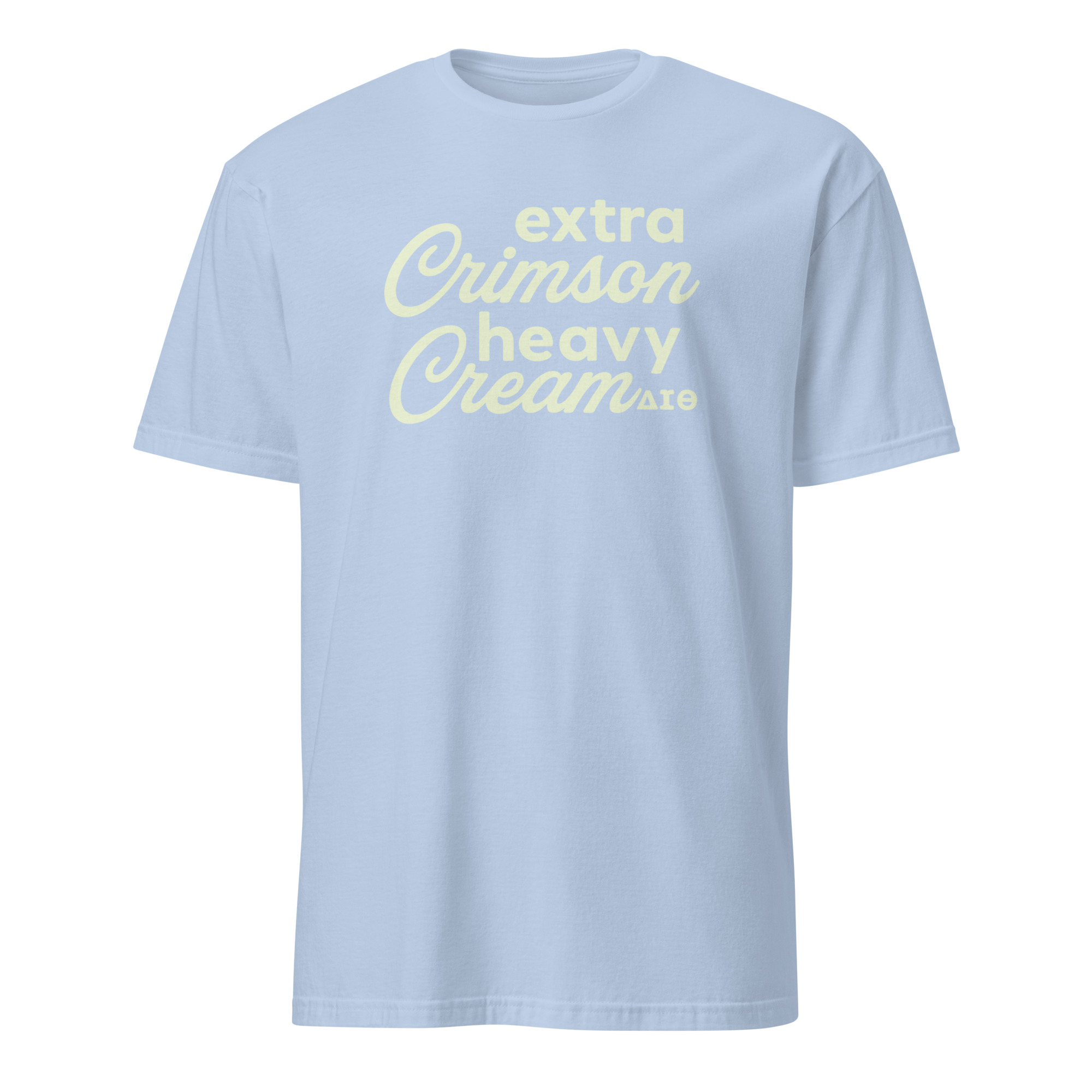 Extra Crimson Heavy Cream Delta Sigma Theta shirt 4 Extra Crimson Heavy Cream Delta Sigma Theta shirt in light blue color with cream lettering