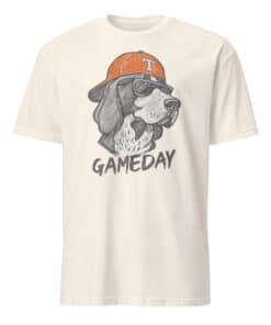 Tennessee Vols Dog Mascot Gameday Shirt in natural color with Smokey the bluetick coonhound design
