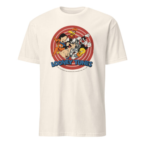 Playing Gracie Darling Looney Tunes Shirt in Natural color with retro cartoon-inspired graphic, soft cotton fabric, and Y2K streetwear style.