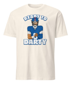 Ready To Darty Daniel Jones Shirt 13 Ready To Darty Daniel Jones Shirt in natural color with bold cartoon Daniel Jones graphic and playful NFL meme typography, perfect for Giants fans and gameday outfits.