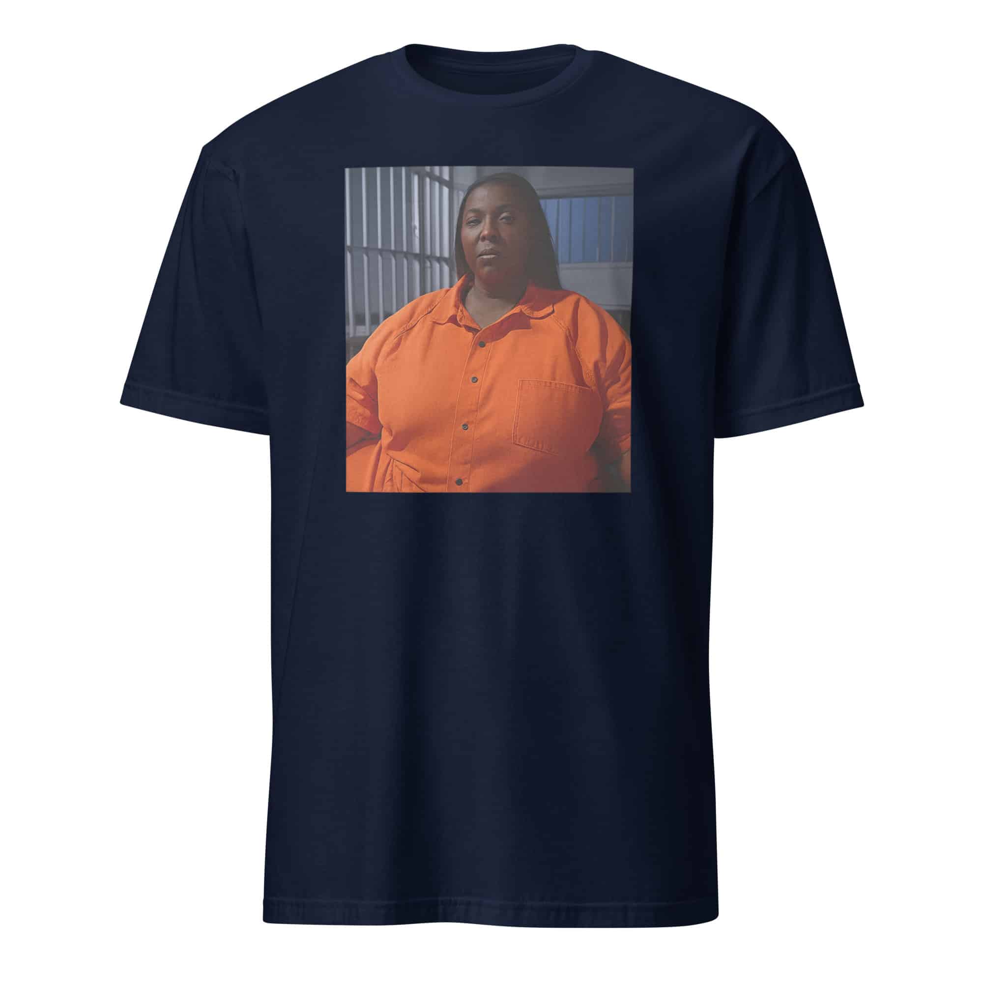 Tish James Mugshot Shirt 2 Navy Tish James Mugshot Shirt parody tee – political satire unisex cotton shirt