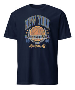 New York Knicks Basketball EST 1946 shirt in navy blue color