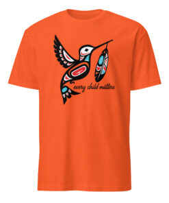 Every Child Matters Hummingbird Native Orange Day Shirt in orange color