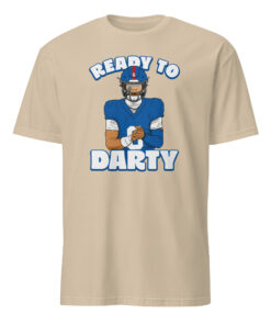 Ready To Darty Daniel Jones Shirt 9 Ready To Darty Daniel Jones Shirt in sand color with bold cartoon Daniel Jones design and playful NFL meme typography for fans and party culture.