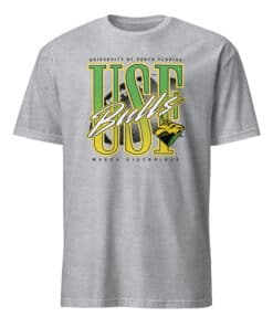 USF Bulls Football Match Victorious Neon Retro Shirt 12 Sport grey USF Bulls Football Victorious Neon Retro Shirt with green and gold retro graphics, perfect for game day fans
