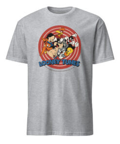 Playing Gracie Darling Looney Tunes Shirt in Sport Grey with retro cartoon graphic, soft cotton blend fabric, and durable oversized Y2K streetwear fit.