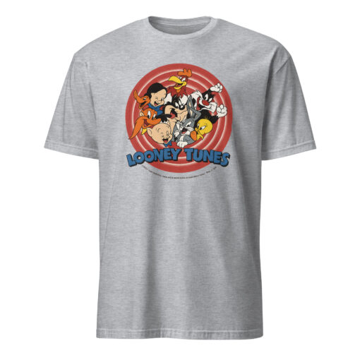 Playing Gracie Darling Looney Tunes Shirt in Sport Grey with retro cartoon graphic, soft cotton blend fabric, and durable oversized Y2K streetwear fit.