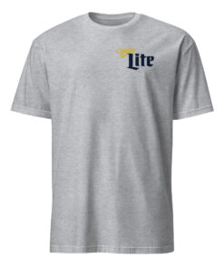 Front view of the Miller Lite Da Pope Shirt in sport grey, featuring the Pope holding a Miller Lite can in a funny viral parody meme design.