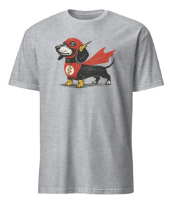 Dachshund Wiener Dog Superhero Shirt 8 Dachshund wiener dog superhero shirt on sport grey background